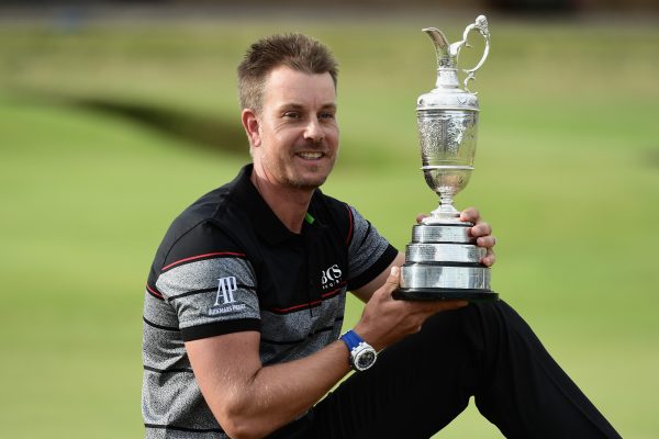 TROON, SCOTLAND - JULY 17: Henrik Stenson of Sweden poses with the Claret Jug following his victory during the final round on day four of the 145th Open Championship at Royal Troon on July 17, 2016 in Troon, Scotland. (Photo by David Cannon/R&A via Getty Images)