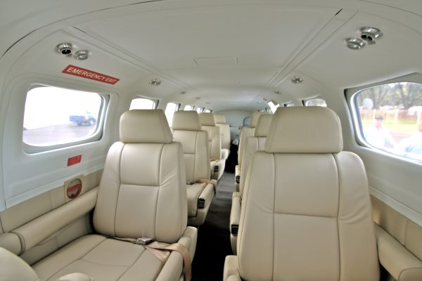 Air Adventure's comfortable, Leather Interior aboard their Cessna Conquest II