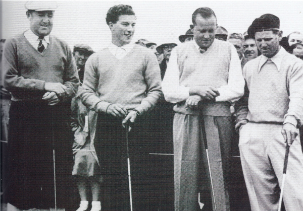 Four Australian greats - Bobby Locke, Peter Thomson, Ossie Pickworth and Norman von Nida. (Photo courtesy of Golf Australia)