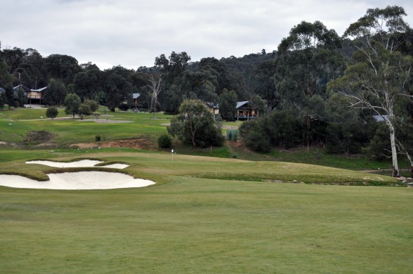 The approach to 16 from the left side of fairway