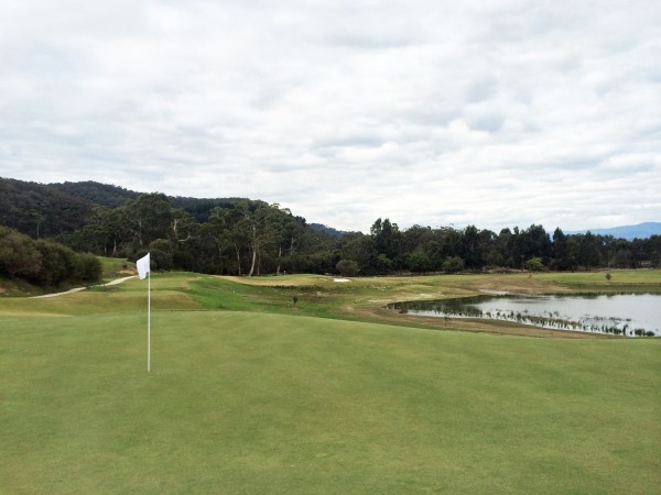 17th Green looking back to the tee (and 16th green in distance)