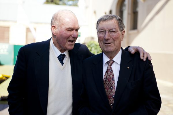 Kel Nagle (left) with good friend and golfing great Peter Thomson