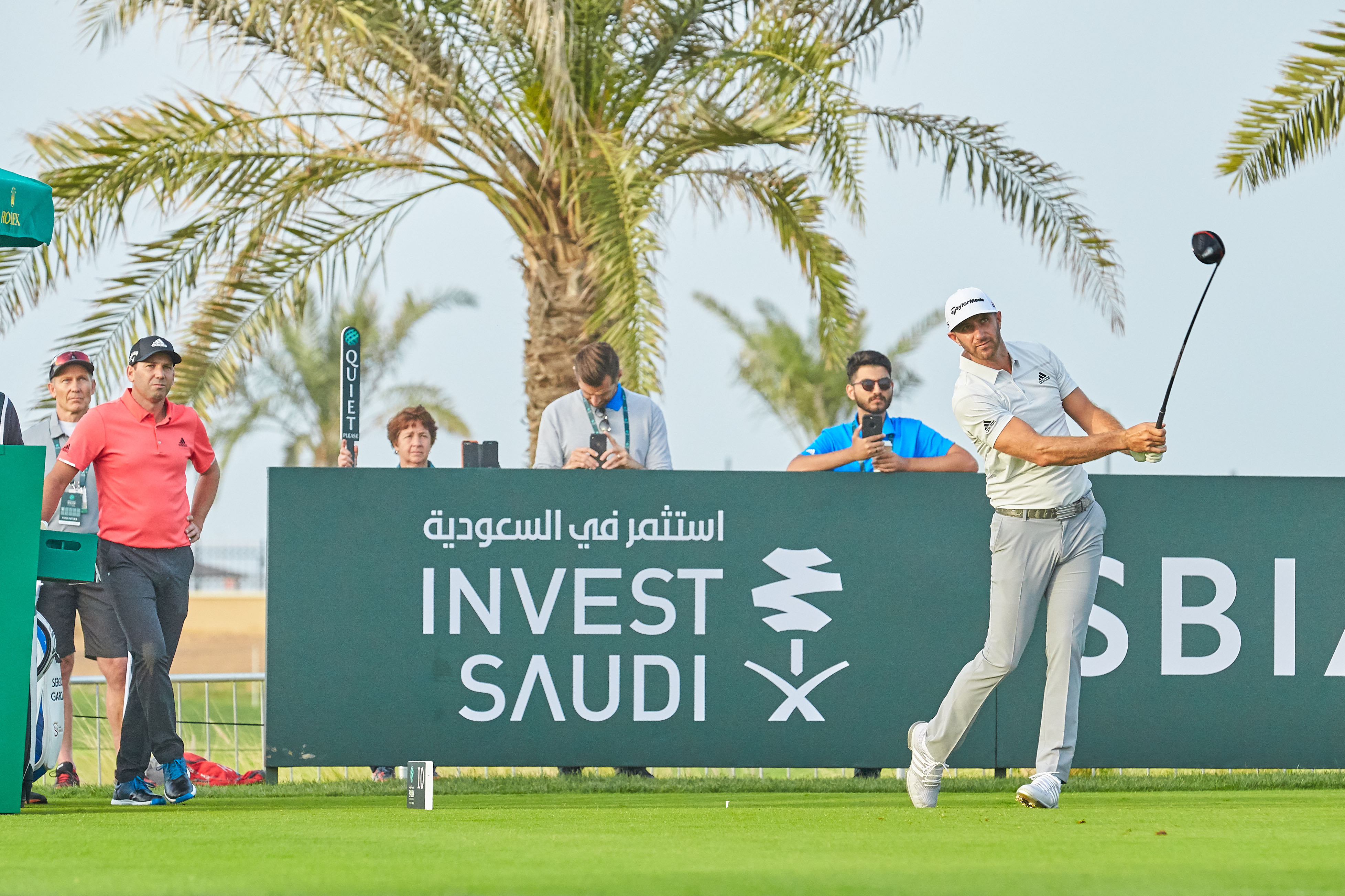 Dustin Johnson Tees off at The Saudi International Powered By SBIA