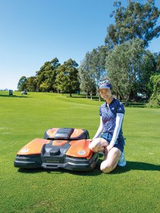 Grace is getting to know grass – with the help of Husqvarna 