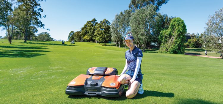 Grace is getting to know grass – with the help of Husqvarna 