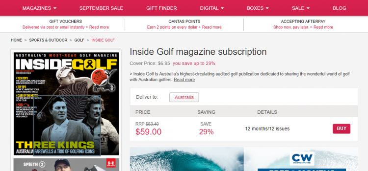 NEW: Inside Golf now available for home delivery