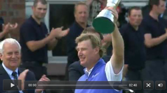 Video: Els captures Claret Jug; Scott stumbles